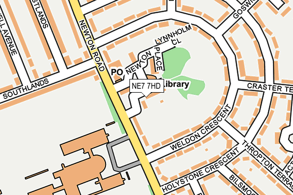 NE7 7HD map - OS OpenMap – Local (Ordnance Survey)