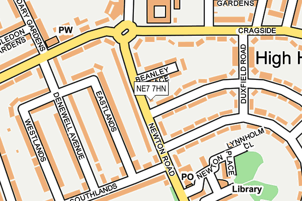 NE7 7HN map - OS OpenMap – Local (Ordnance Survey)