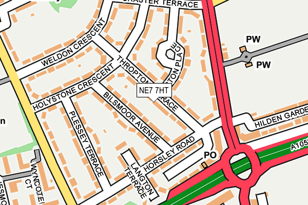 NE7 7HT map - OS OpenMap – Local (Ordnance Survey)