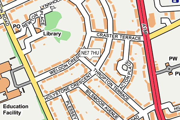 NE7 7HU map - OS OpenMap – Local (Ordnance Survey)