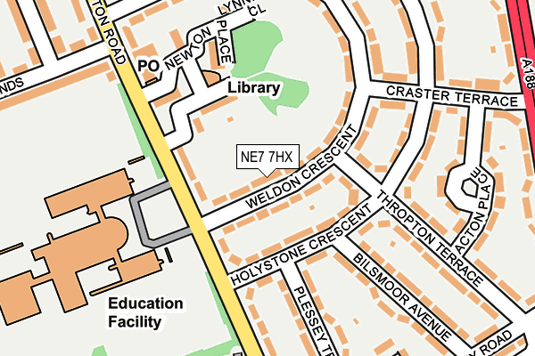 NE7 7HX map - OS OpenMap – Local (Ordnance Survey)