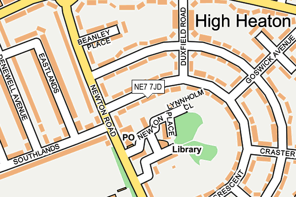 NE7 7JD map - OS OpenMap – Local (Ordnance Survey)
