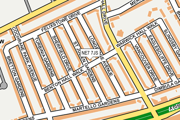 NE7 7JS map - OS OpenMap – Local (Ordnance Survey)