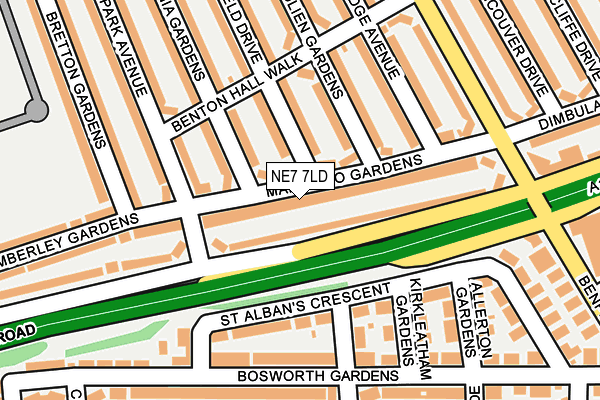 NE7 7LD map - OS OpenMap – Local (Ordnance Survey)