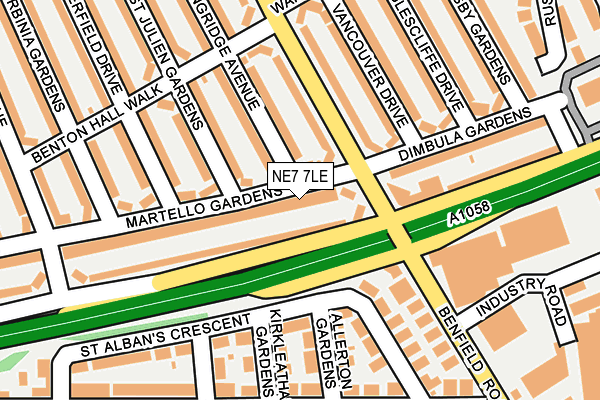 NE7 7LE map - OS OpenMap – Local (Ordnance Survey)