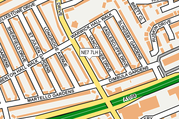 NE7 7LH map - OS OpenMap – Local (Ordnance Survey)