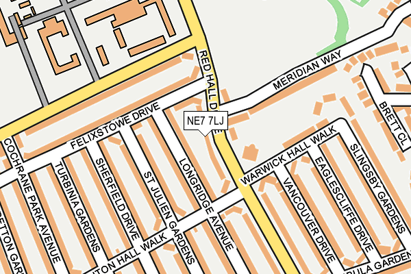 NE7 7LJ map - OS OpenMap – Local (Ordnance Survey)