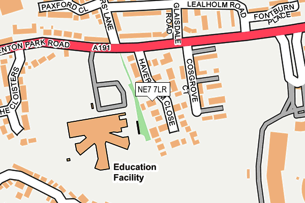 NE7 7LR map - OS OpenMap – Local (Ordnance Survey)