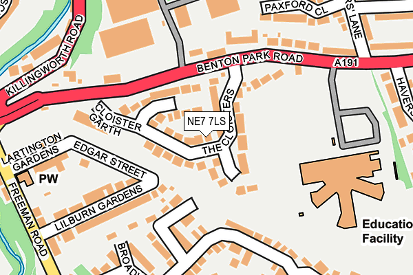 NE7 7LS map - OS OpenMap – Local (Ordnance Survey)