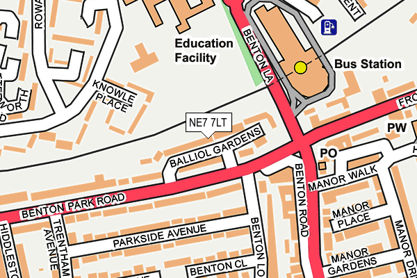 NE7 7LT map - OS OpenMap – Local (Ordnance Survey)