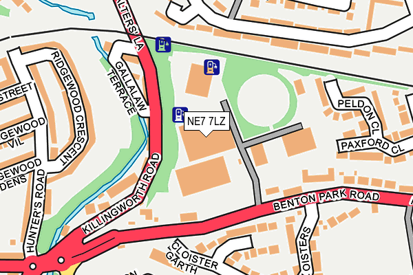 NE7 7LZ map - OS OpenMap – Local (Ordnance Survey)