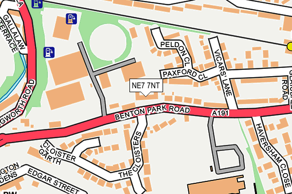 NE7 7NT map - OS OpenMap – Local (Ordnance Survey)