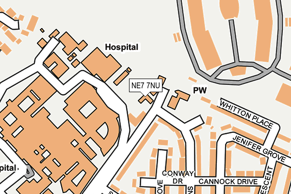 NE7 7NU map - OS OpenMap – Local (Ordnance Survey)