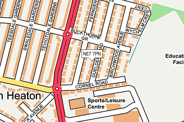 NE7 7PN map - OS OpenMap – Local (Ordnance Survey)