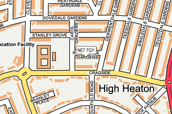 NE7 7QY map - OS OpenMap – Local (Ordnance Survey)