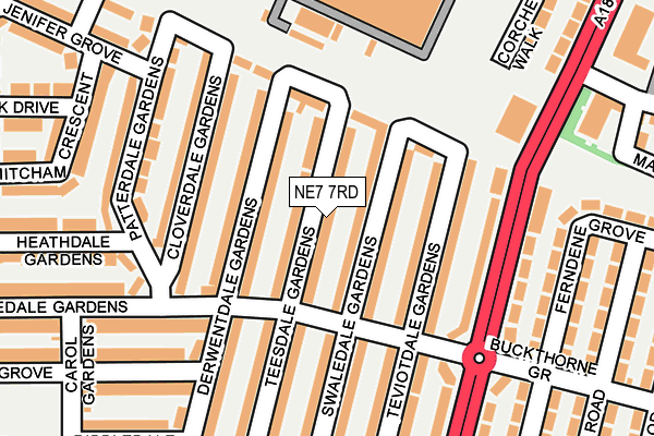 NE7 7RD map - OS OpenMap – Local (Ordnance Survey)