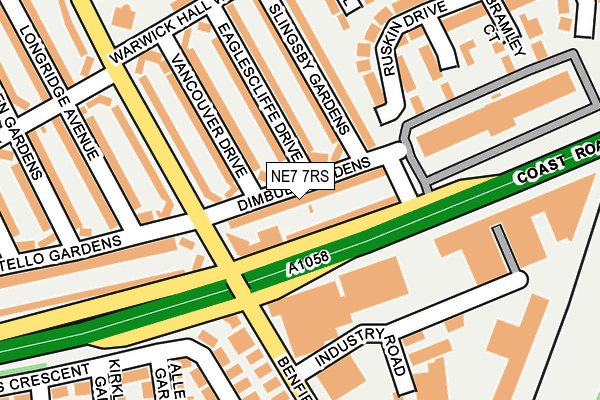 NE7 7RS map - OS OpenMap – Local (Ordnance Survey)