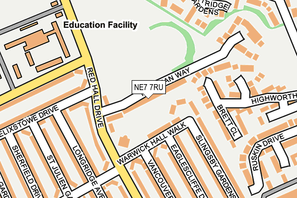 NE7 7RU map - OS OpenMap – Local (Ordnance Survey)
