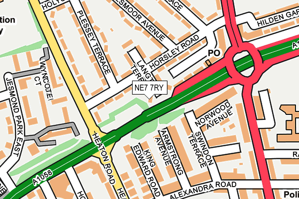 NE7 7RY map - OS OpenMap – Local (Ordnance Survey)