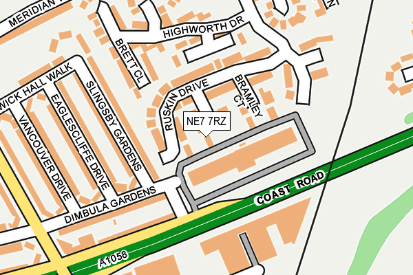 NE7 7RZ map - OS OpenMap – Local (Ordnance Survey)