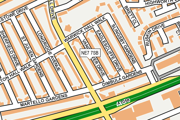 NE7 7SB map - OS OpenMap – Local (Ordnance Survey)