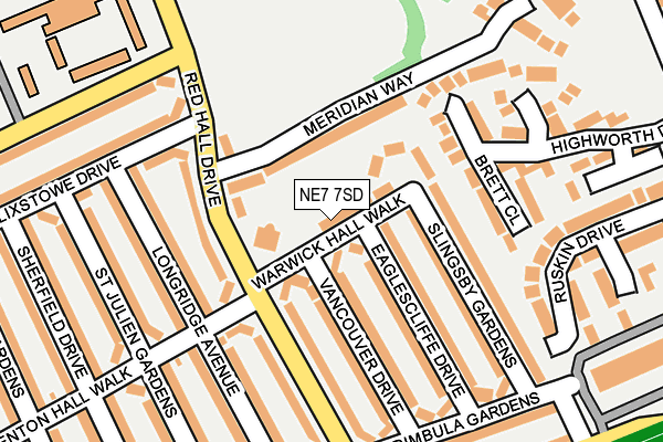 NE7 7SD map - OS OpenMap – Local (Ordnance Survey)