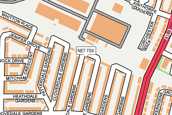 NE7 7SX map - OS OpenMap – Local (Ordnance Survey)
