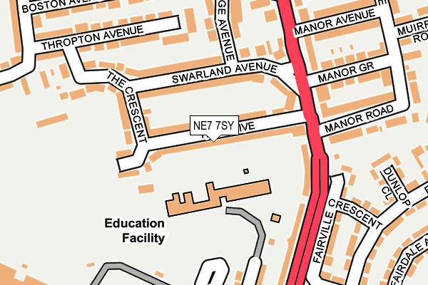 NE7 7SY map - OS OpenMap – Local (Ordnance Survey)