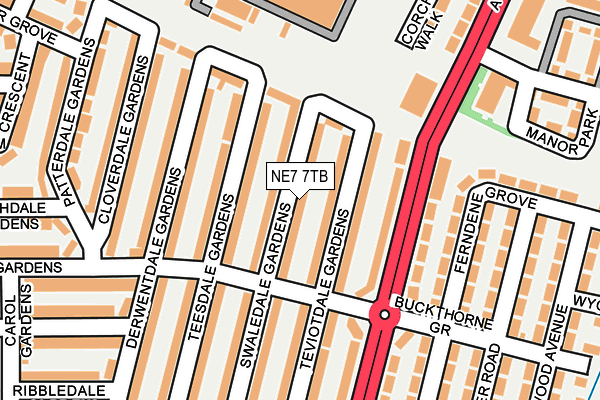 NE7 7TB map - OS OpenMap – Local (Ordnance Survey)