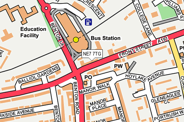 NE7 7TG map - OS OpenMap – Local (Ordnance Survey)