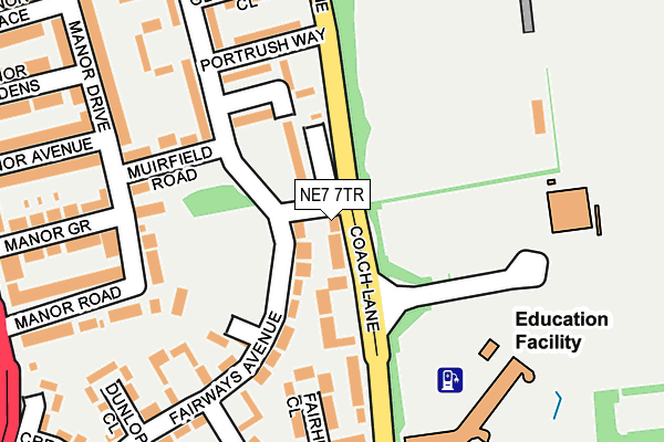 NE7 7TR map - OS OpenMap – Local (Ordnance Survey)