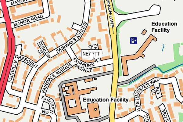 NE7 7TT map - OS OpenMap – Local (Ordnance Survey)