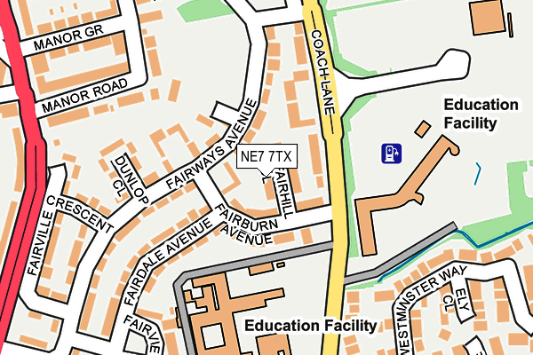 NE7 7TX map - OS OpenMap – Local (Ordnance Survey)