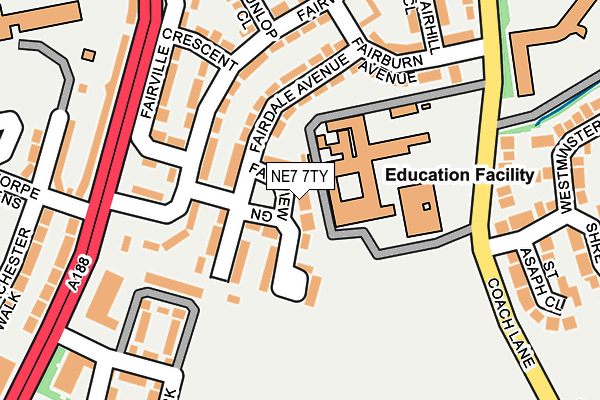 NE7 7TY map - OS OpenMap – Local (Ordnance Survey)