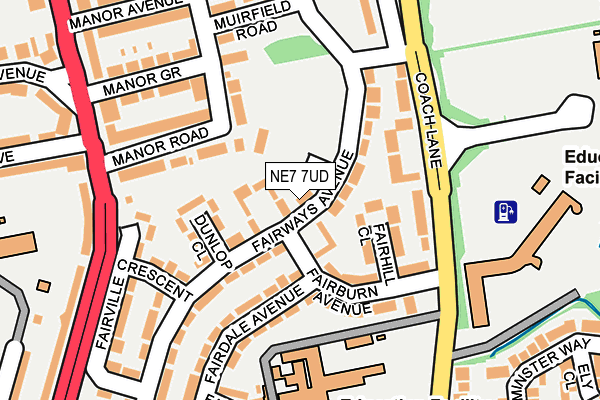 NE7 7UD map - OS OpenMap – Local (Ordnance Survey)