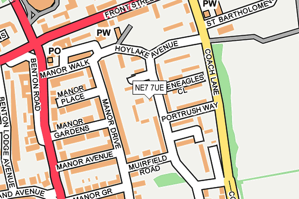 NE7 7UE map - OS OpenMap – Local (Ordnance Survey)