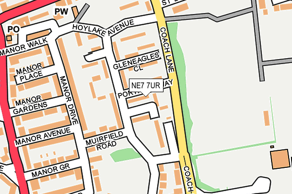 NE7 7UR map - OS OpenMap – Local (Ordnance Survey)