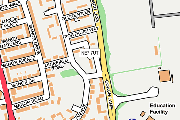 NE7 7UT map - OS OpenMap – Local (Ordnance Survey)