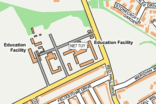 NE7 7UY map - OS OpenMap – Local (Ordnance Survey)
