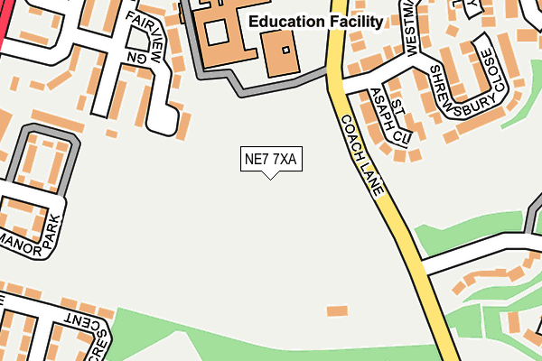 NE7 7XA map - OS OpenMap – Local (Ordnance Survey)