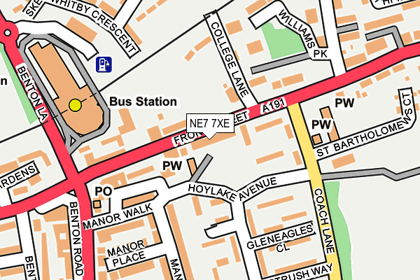 NE7 7XE map - OS OpenMap – Local (Ordnance Survey)