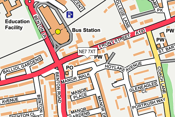NE7 7XT map - OS OpenMap – Local (Ordnance Survey)