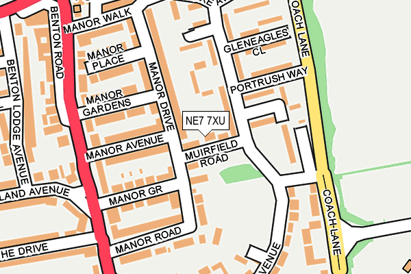 NE7 7XU map - OS OpenMap – Local (Ordnance Survey)