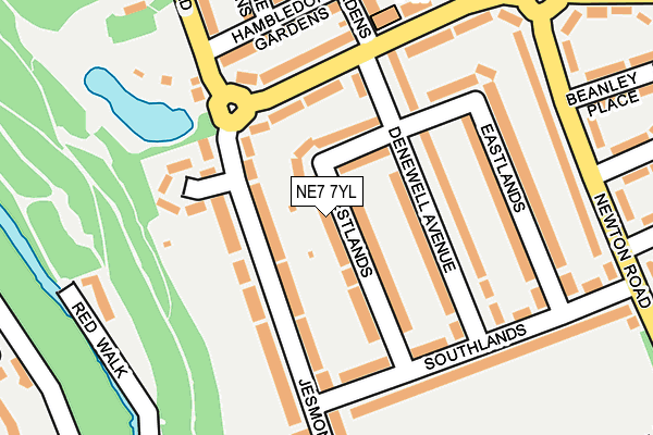 NE7 7YL map - OS OpenMap – Local (Ordnance Survey)
