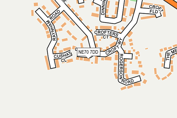 NE70 7DD map - OS OpenMap – Local (Ordnance Survey)