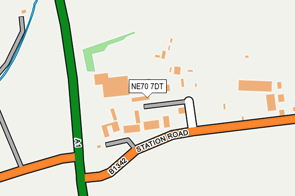 NE70 7DT map - OS OpenMap – Local (Ordnance Survey)