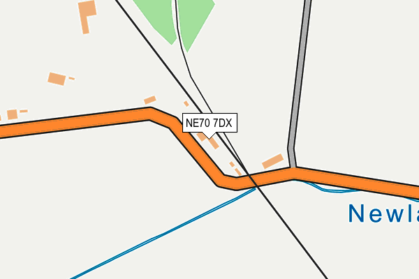 NE70 7DX map - OS OpenMap – Local (Ordnance Survey)