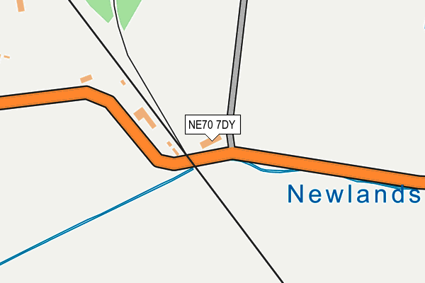 NE70 7DY map - OS OpenMap – Local (Ordnance Survey)