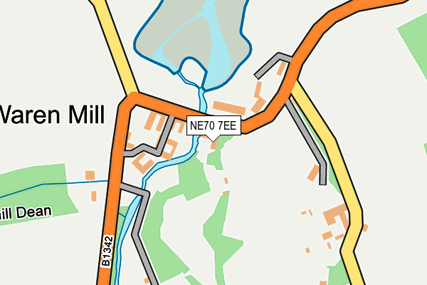 NE70 7EE map - OS OpenMap – Local (Ordnance Survey)
