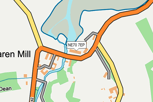 NE70 7EP map - OS OpenMap – Local (Ordnance Survey)